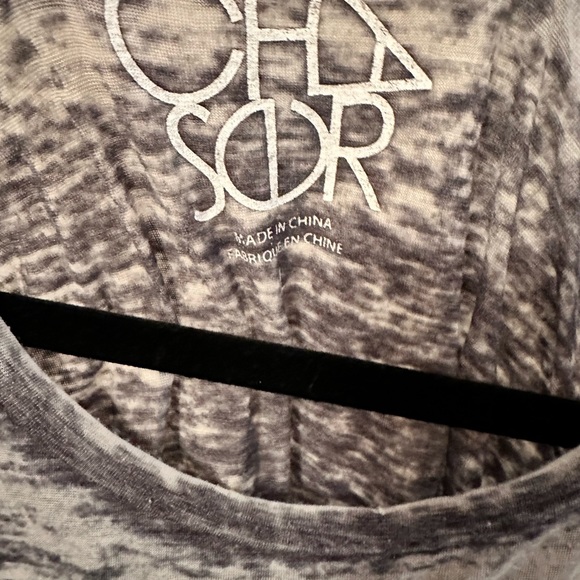 Chaser It’s Better In NY Burnout Graphic Tee Gray Vintage Wash Burnout semisheer - Picture 3 of 7